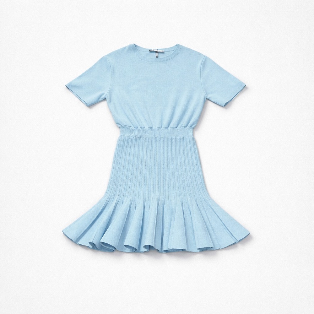 Zara Light Blue Mini Dress Size Small BNWT - Picture 2 of 9